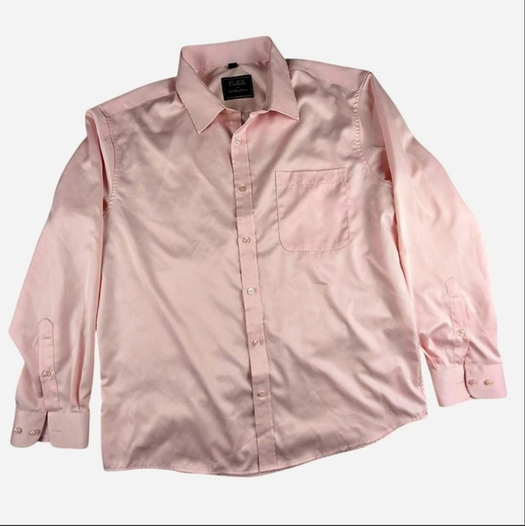 Flex Other - Flex Men's Luxury Collection Pink Button Down Shirt Designed in Italy Size Large